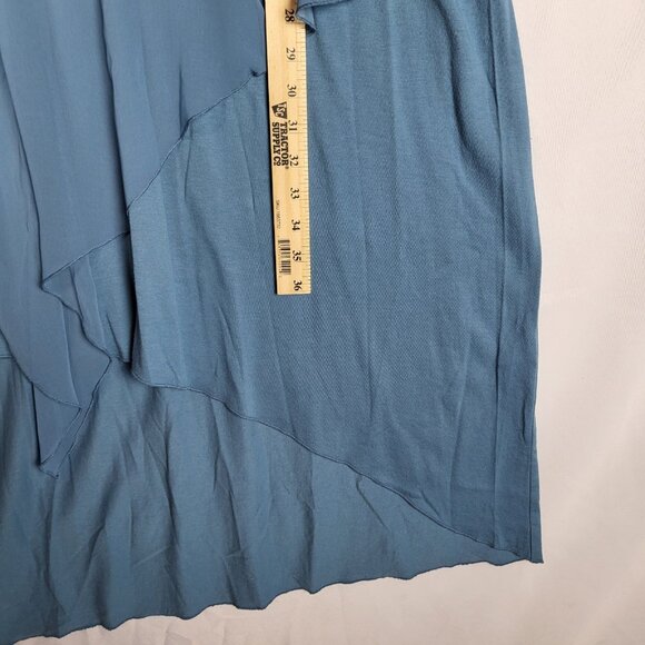 Soft Surroundings Dress Women's Medium Blue Asymmetric Flowy Long Sleeve Classic - Picture 6 of 9